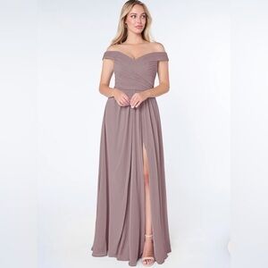 NWT Azazie Audrianna Maxi dress/ Gown/ Dusk/ Double lined/ Approx. size US 14/16
